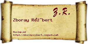 Zboray Róbert névjegykártya